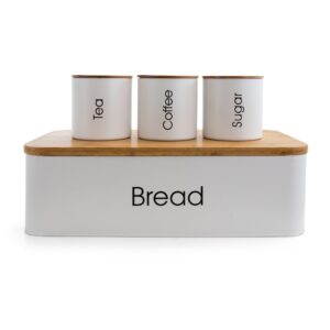 MegaChef Kitchen Food Storage and Organization 4 Piece Canister Set in White