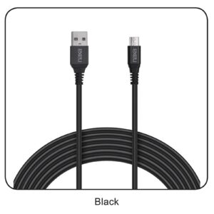 3 Ft. Fast Charge and Sync Round Micro USB Cable-BLACK