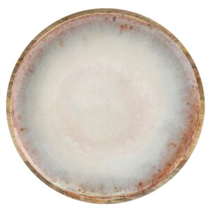 Cravings By Chrissy Teigen 15.9 Inch Round Enameled Mango Wood Platter in Blush