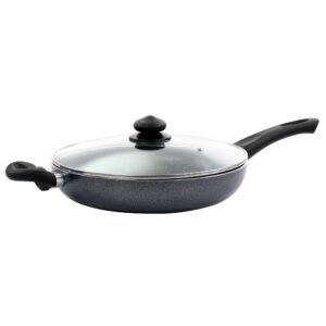 Oster Pallermo 3.5 Quart Aluminum Nonstick Saute Pan in Charcoal with Lid