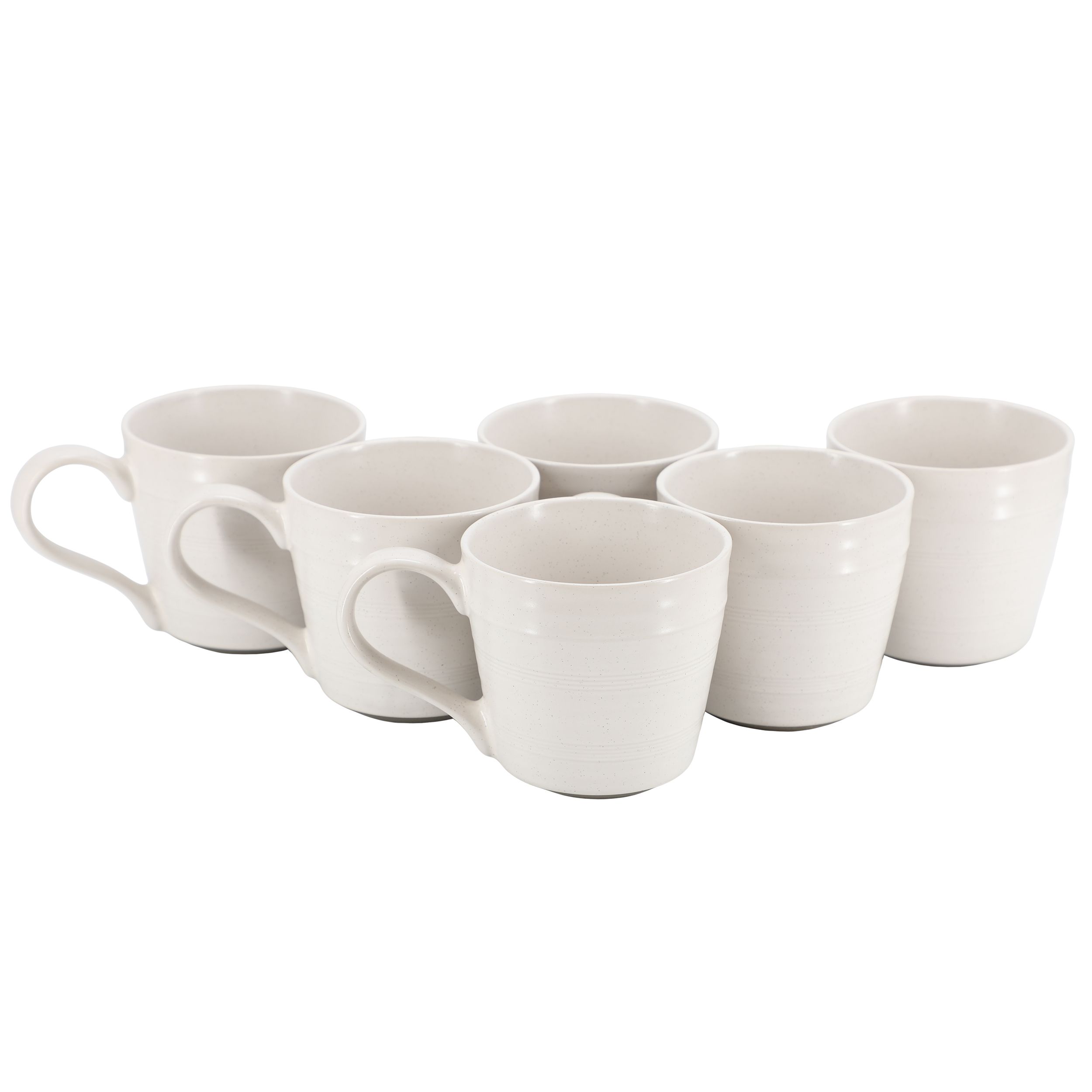 Bee and Willow Milbrook 6 Piece 15 Ounce Stoneware Mug Set in Speckle White