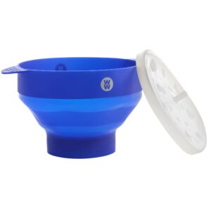 WW Healthy Kitchen 2 Piece Silicone Microwave Popcorn Popper in Blue