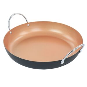 Oster Stonefire Carbon Steel Nonstick 11 Inch Paella Pan in Copper