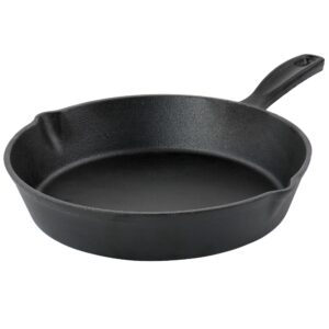 Oster Castaway 10 Inch Round Cast Iron Frying Pan with Dual Spouts