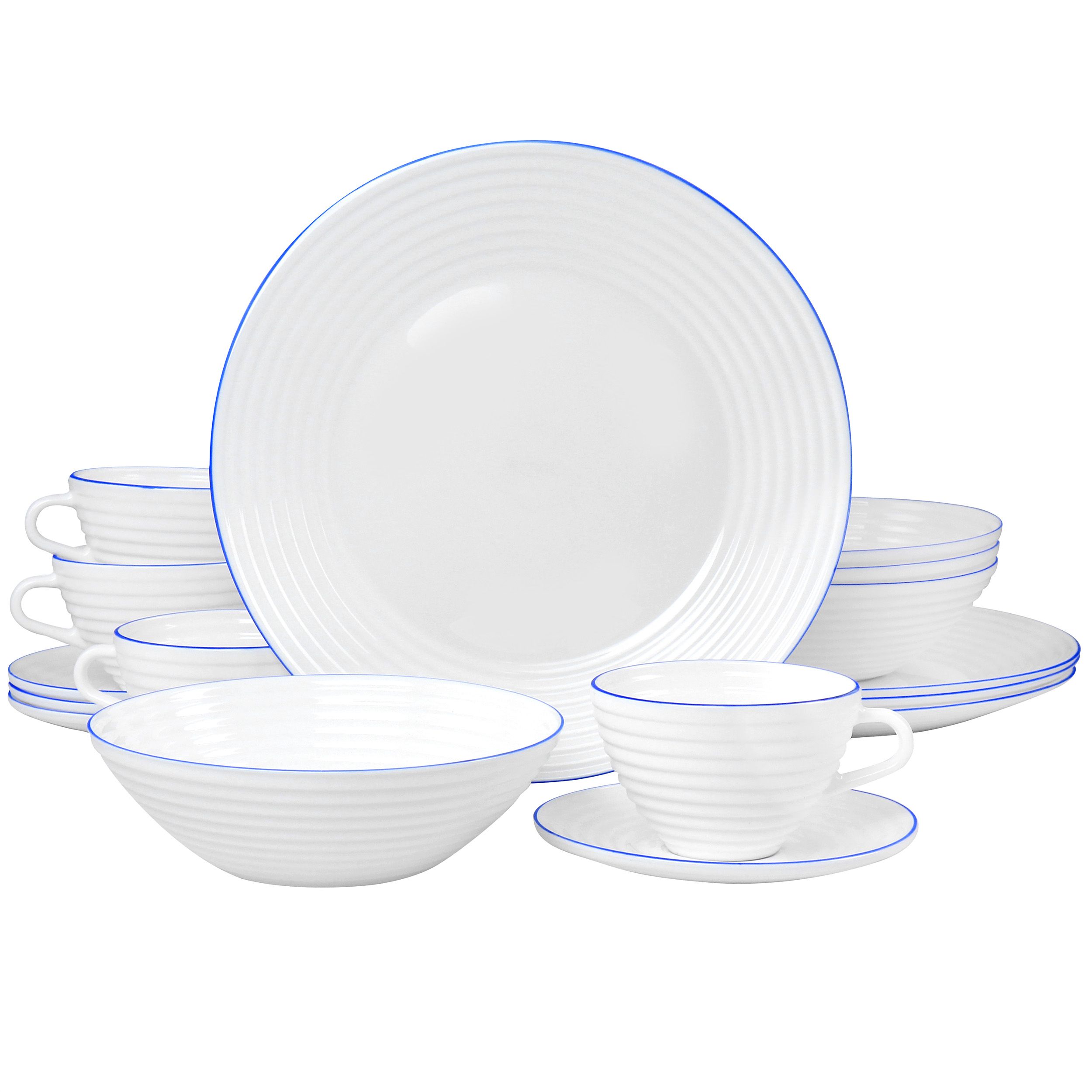 Oster Juego De Vajilla 16 Piece Opal Glass Dinnerware Set in White