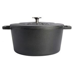 Babish 6 Quart Round Enameled Cast Iron Dutch Oven with Self-Basting Lid in Black