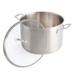 Babish 12 Quart Tri-Ply Stainless Steel Professional Grade Stock Pot in Silver