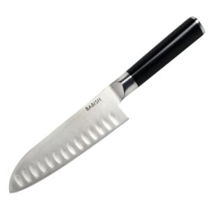 Babish 6.5 Inch High-Carbon Stainless Steel Full Tang Santoku Knife in Black