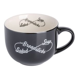 Babish 17 Ounce Wide Fine Ceramic Breadstick Soup & Salad Mug in Black