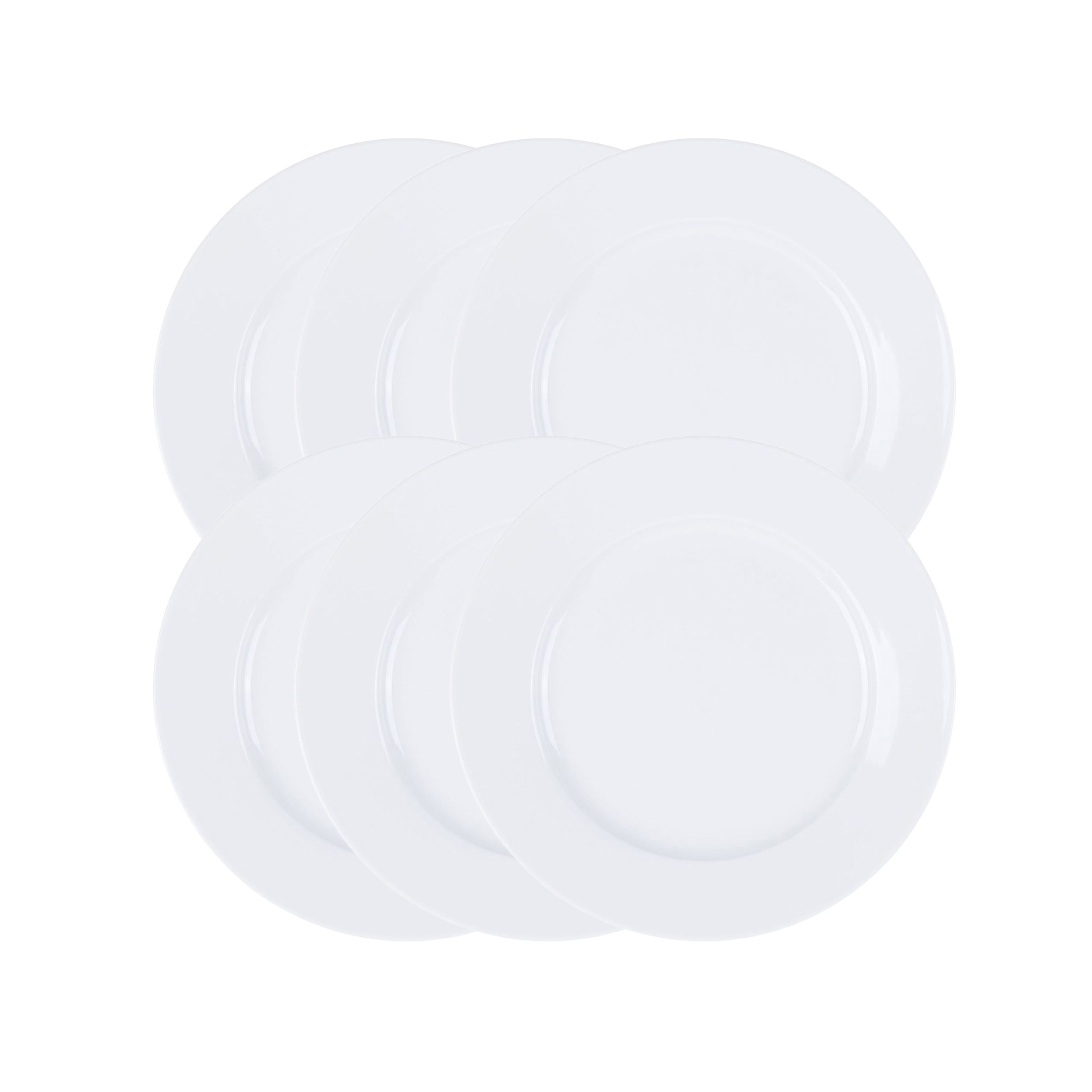 Our Table Simply White 6 Piece 8 Inch Porcelain Salad Plate Set