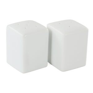 Our Table Simply White Porcelain 2.25 Inch Square Salt and Pepper Shakers
