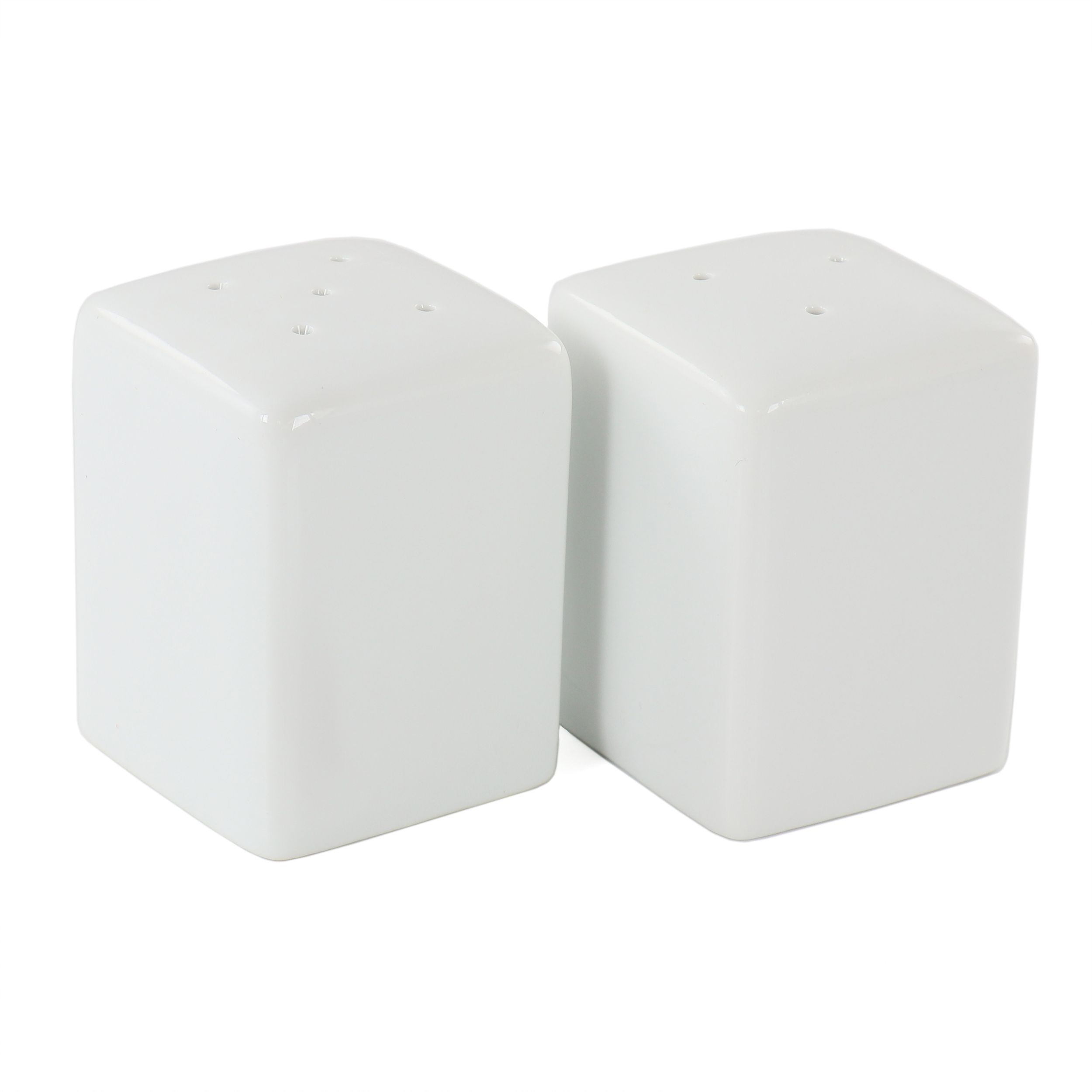 Our Table Simply White Porcelain 2.25 Inch Square Salt and Pepper Shakers