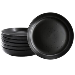 Our Table Landon 6 Piece 7.5in Stoneware Pasta Bowl Set in Pepper Black