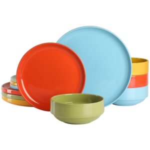 Wanda June Home by Miranda Lambert Marfa Sunset 12 Piece Round Stoneware Dinnerware Set in Assorted Colors