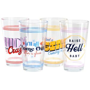 Wanda June Home by Miranda Lambert Honky Tonk 4 Piece 16.6oz Glass Tumbler Set in Multi