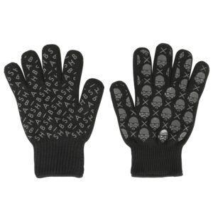 Babish 2 Piece 100% Soft-Knitted Meta-Aramid Fiber Oven Mitt Set in Black