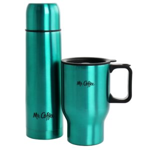 Mr. Coffee Javelin 2 Piece Thermal Bottle and Travel Mug Set in Emerald Green