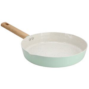 Gibson Home Marbleton Ceramic Nonstick Alumium 9.5 Inch Frying Pan in Mint