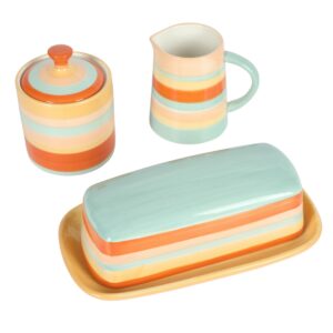 Wanda June Home By Miranda Lambert 5 Piece Stoneware Butter Dish, Sugar Pot, Creamer Set