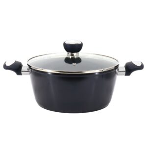 Oster Hawke 4.2 Quart Ceramic Nonstick Aluminum Dutch Oven with Lid in Dark Blue