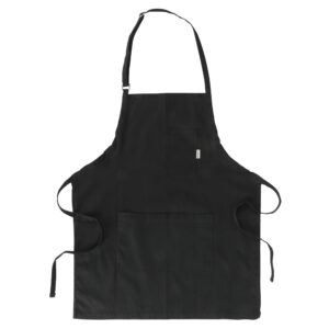 Babish 32 x 27 Inch 100% Cotton Apron With Front Pockets and Adjustable Strap in Black