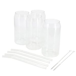 Gibson Home Zadie 10 Piece Glass Tumbler and Straw Set in Clear