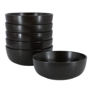 Studio 3B Mio Modern Coupe 6 Piece 6.5 Inch Round Stoneware Bowl Set in Pepper