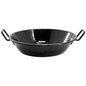 Oster Castillo 9.5 Inch Enameled Steel Paella Pan in Speckled Black