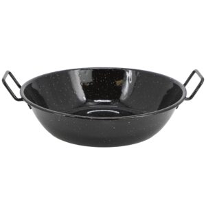Oster Castillo 12 Inch Enamel on Steel Paella Pan in Speckled Black