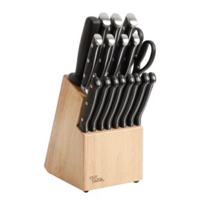 Our Table 18 Piece Stainless Steel Forged Triple Riveted Cutlery Block Set in Black