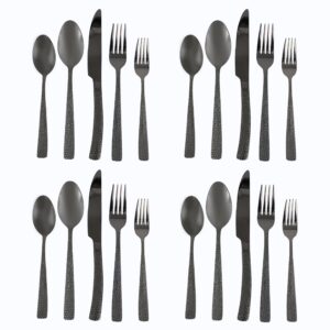 Gibson Elite Stonehenge 20 Piece Flatware Set in Black
