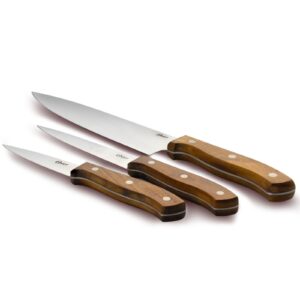 Oster Whitmore 3 Piece Cutlery Knife Set with Walnut Handles