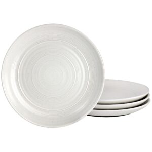 Bee and Willow Home 7 Inch 4 Piece Round Stoneware Appetizer Plate Set in Matte White