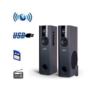 beFree Sound 2.1 Channel Bluetooth Powered Black Tower Speakers