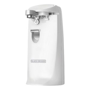Black and Decker Extra Tall Electric Can Opener in White with Knife Sharpener