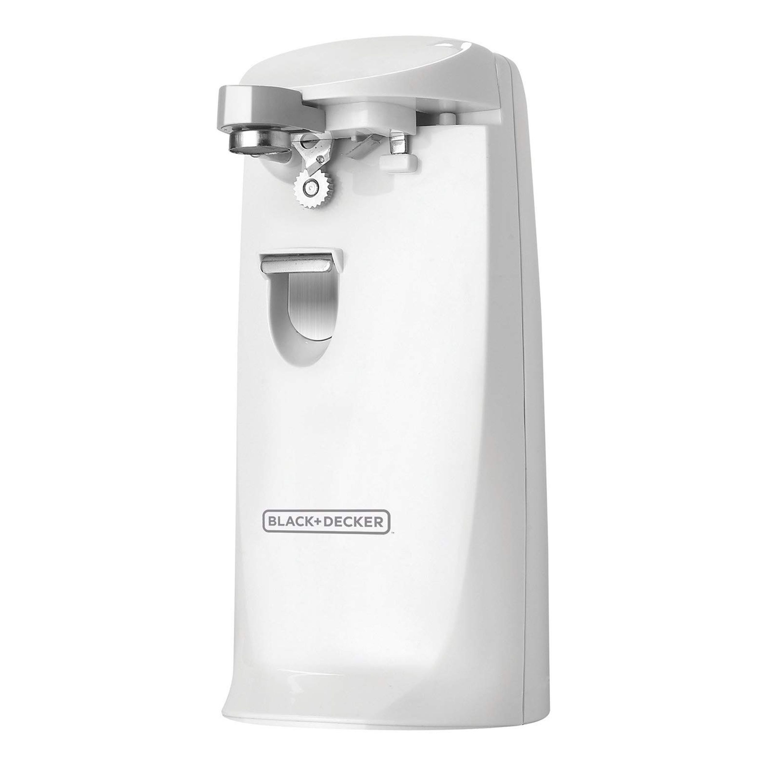 Black and Decker Extra Tall Electric Can Opener in White with Knife Sharpener