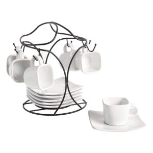 Gibson Elite Gracious Dining 12 Piece 3.25 Ounce Ceramic Espresso Cup and Saucer Set in White