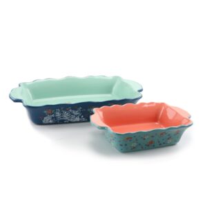 Urban Market Life On The Farm 2 Piece Stoneware Bakeware Pan Set In Assorted Colors