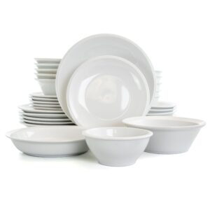 Gibson Home Premier 30 Piece Fine Ceramic Dinnerware Set in White