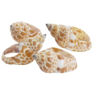 Gibson 4 Piece Babylon Shell Napkin Rings in Tan