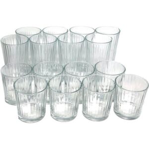 Gibson 16pc Home Moonstone Glass Double Old Fashion and Tumbler Set