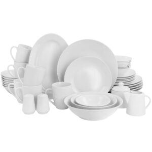 Gibson Home Classic Pearl Fine Ceramic 39 Piece Dinnerware Combo Set in White