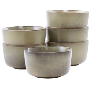 Studio 3B Mio 6 Piece 5.5 Inch Round Stoneware Bowl Set in Toast