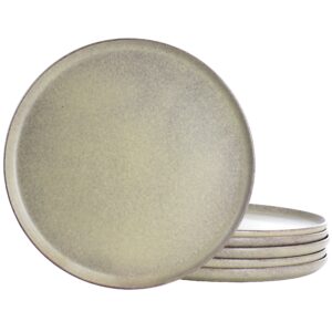 Our Table Landon 6 Piece 10.5 Inch Round Stoneware Dinner Plate Set in Toast