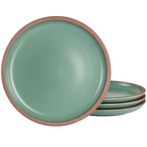 Gibson Elite Dumont 4 Piece Terracotta 10.8in Dinner Plate Set in Green