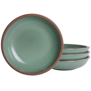 Gibson Elite Dumont 4 Piece Terracotta 9in Dinner Bowl Set in Green