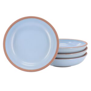 Gibson Elite Dumont 4 Piece Terracotta 9 Inch Dinner Bowl Set in Light Blue