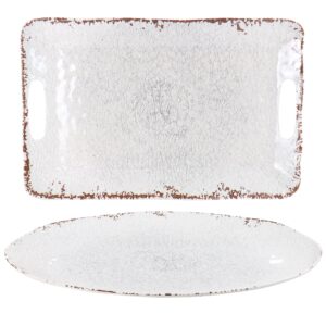 Laurie Gates Mauna 2 Piece Melamine Serving Tray Set in White
