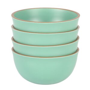 Gibson Home Rockabye 4 Piece 6.1 Inch Melamine Cereal Bowl Set in Matte Green
