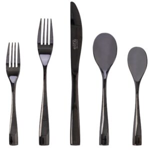 Gibson Elite Holland Road 20 Piece Black Stainless Steel Flatware Set
